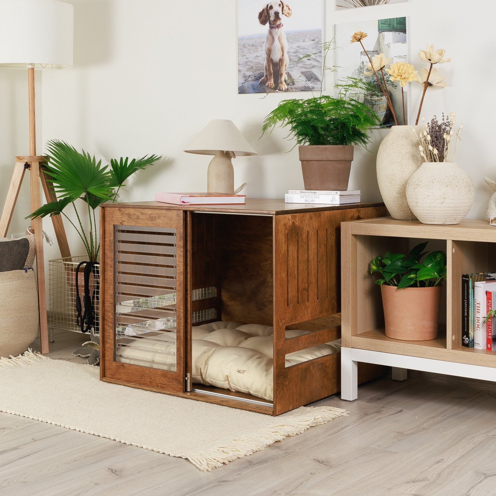 Dordrecht Coupe Wood FA Dog crate furniture PetSo