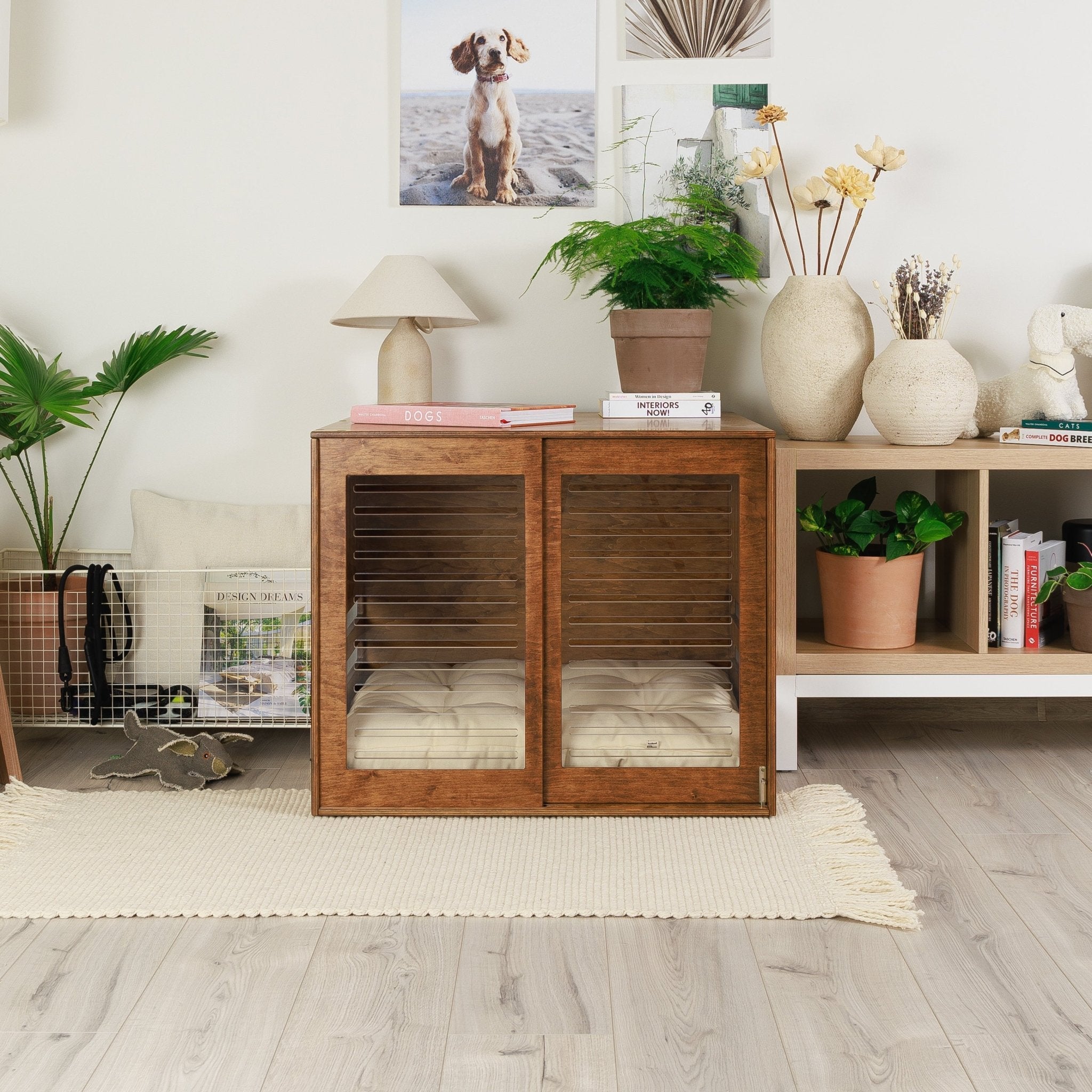 Dordrecht Coupe Wood FA Dog crate furniture PetSo