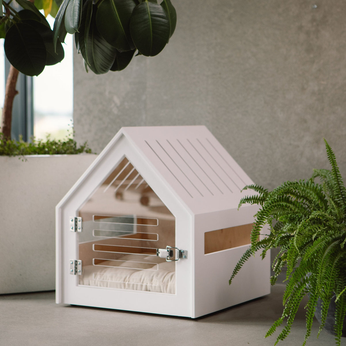 Modern dog and cat house with acrylic door PetSo with all over painting. Dog bed dog furniture indoor dog house dog crate dog house