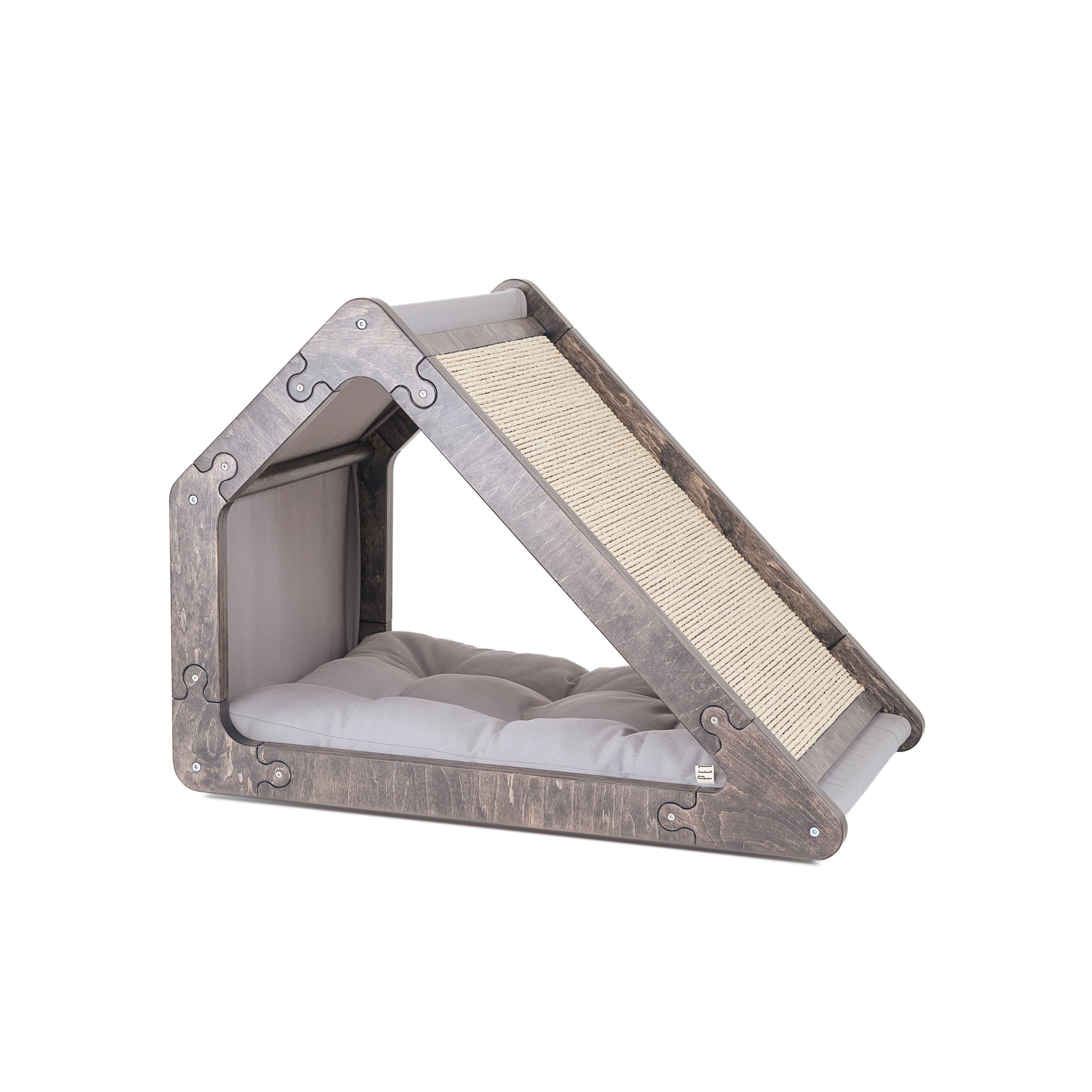 Wooden Cat House with Scratcher & Soft Bed | Premium Cat Furniture