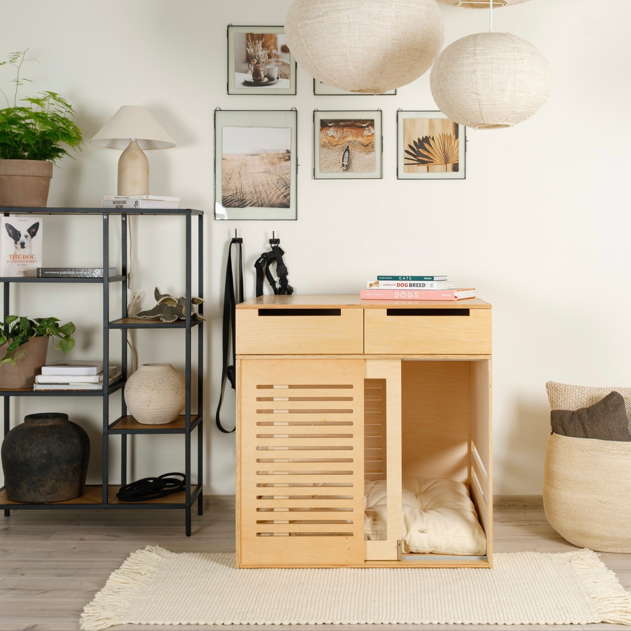 Dordrecht Coupe HA with Storage Drawers Modern dog crate PetSo