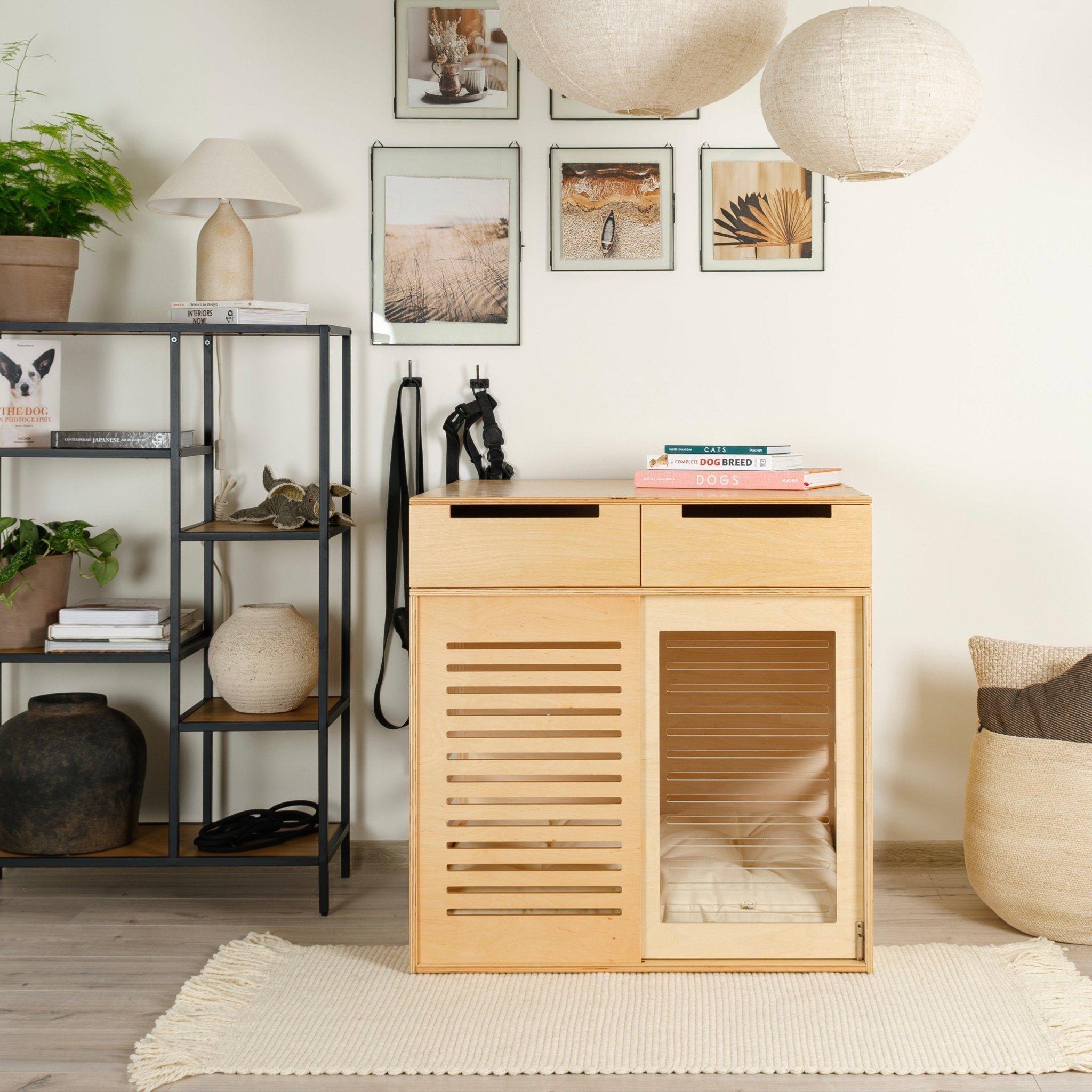 Dordrecht Coupe HA with Storage Drawers Modern dog crate PetSo