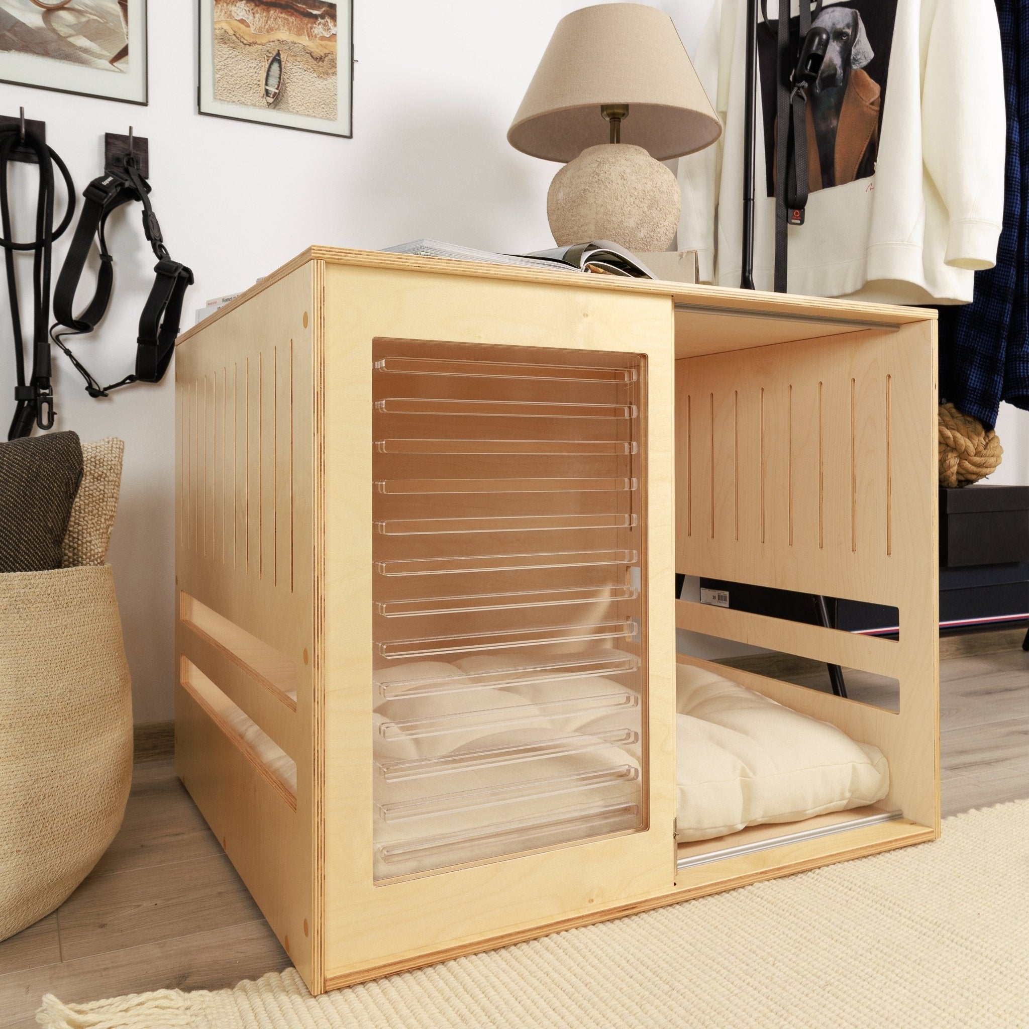 Dordrecht Coupe Natural FA Dog crate furniture PetSo