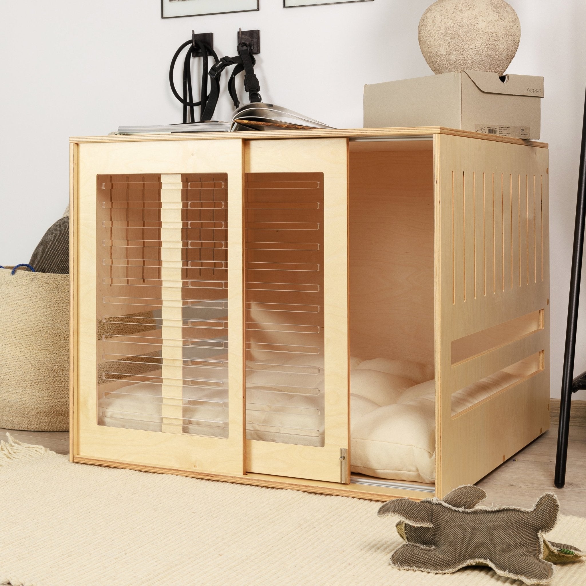 Dordrecht Coupe Natural FA Dog crate furniture PetSo