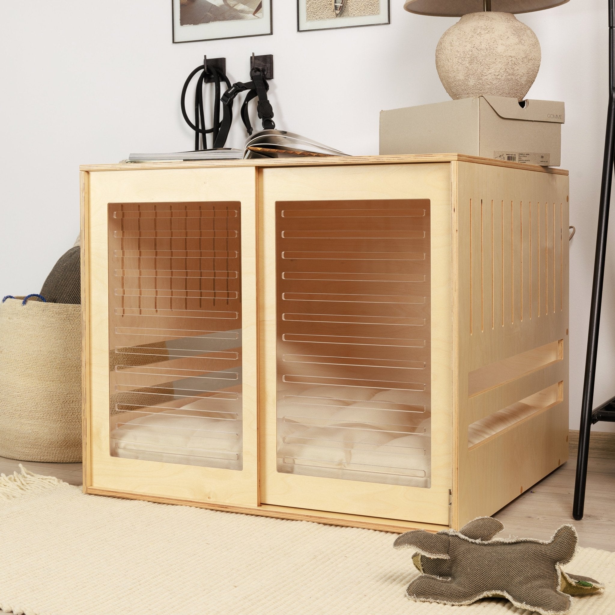 Dordrecht Coupe Natural FA Dog crate furniture PetSo