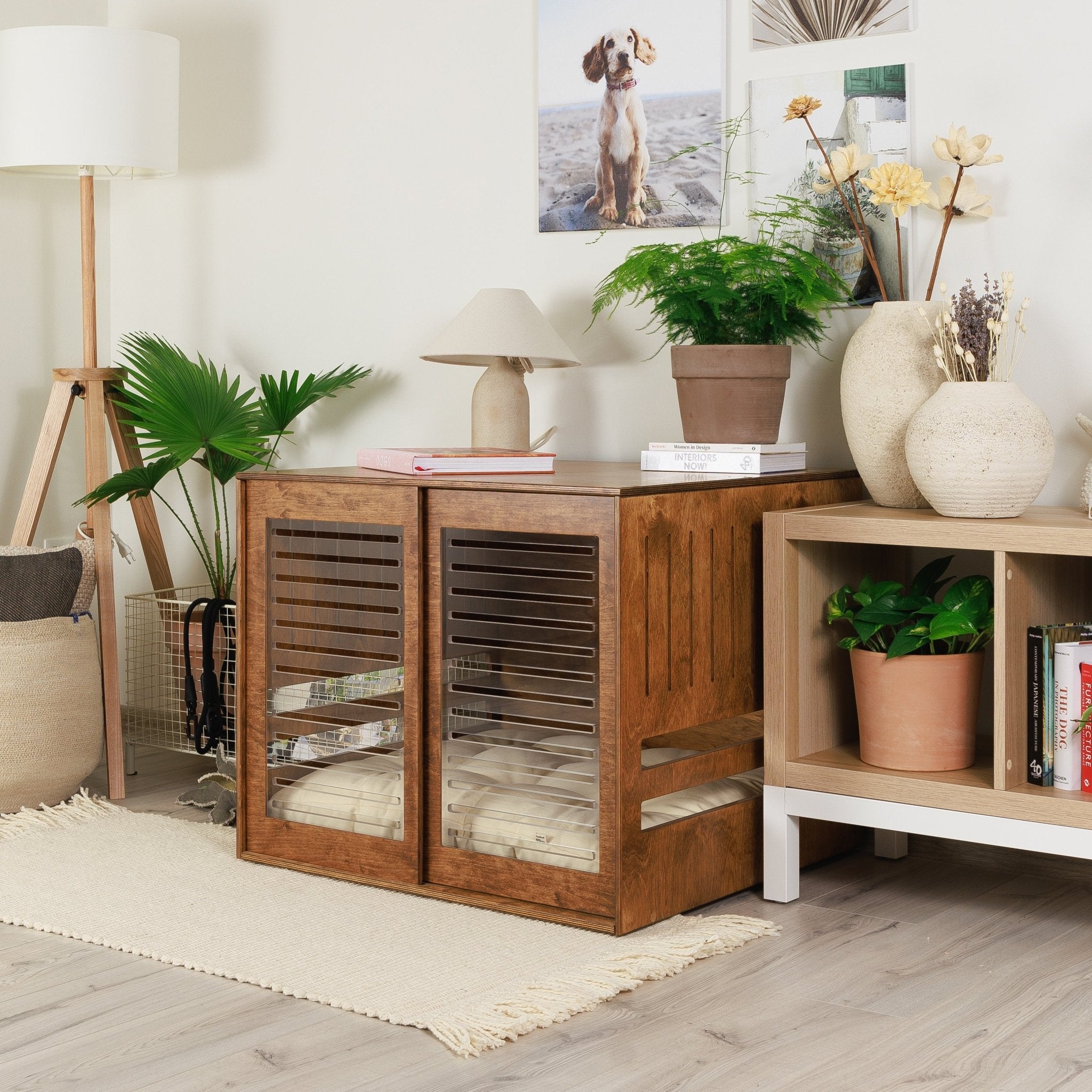 Dordrecht Coupe Wood FA Dog crate furniture PetSo