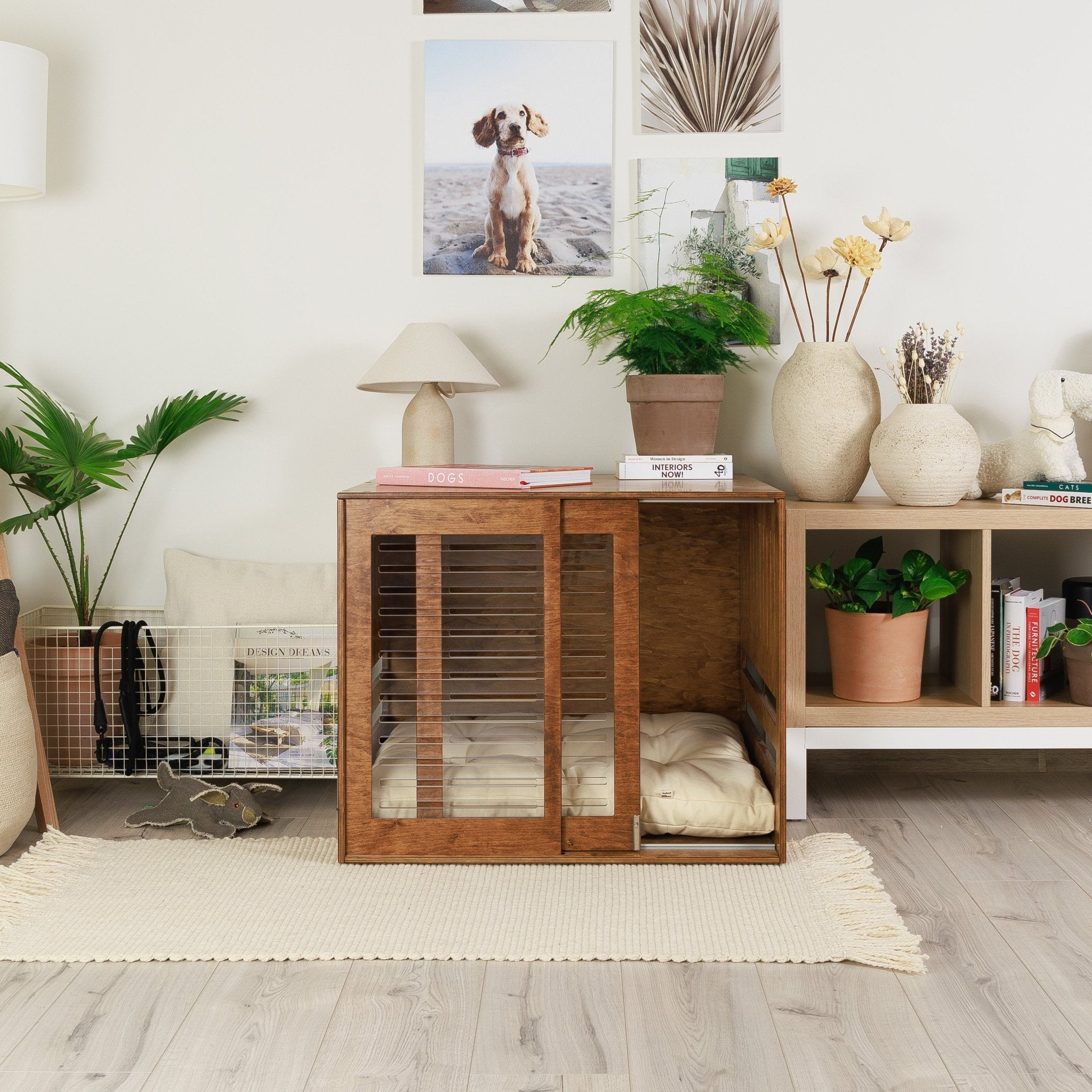 Dordrecht Coupe Wood FA Dog crate furniture PetSo